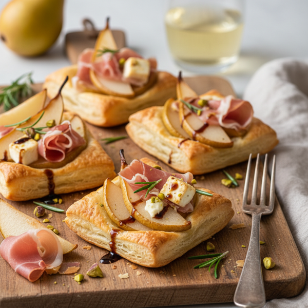 Decadent Pear and Prosciutto Puff Pastry Bites recipe