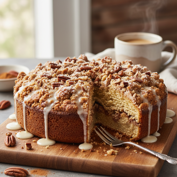 Decadent Pecan Crumble Coffee Cake recipe