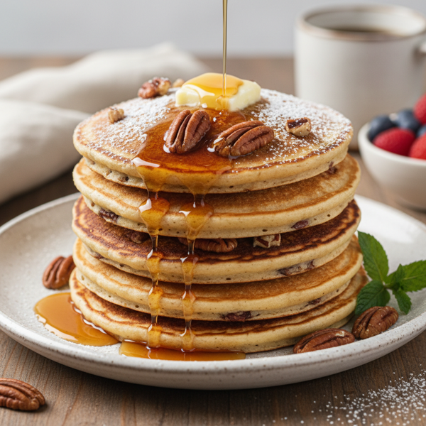 Decadent Pecan Pancakes recipe