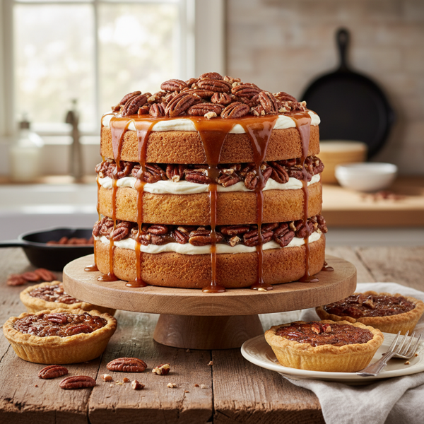 Decadent Pecan Pie Layer Cake recipe