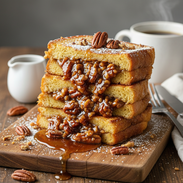 Decadent Pecan Pie Stuffed French Toast recipe