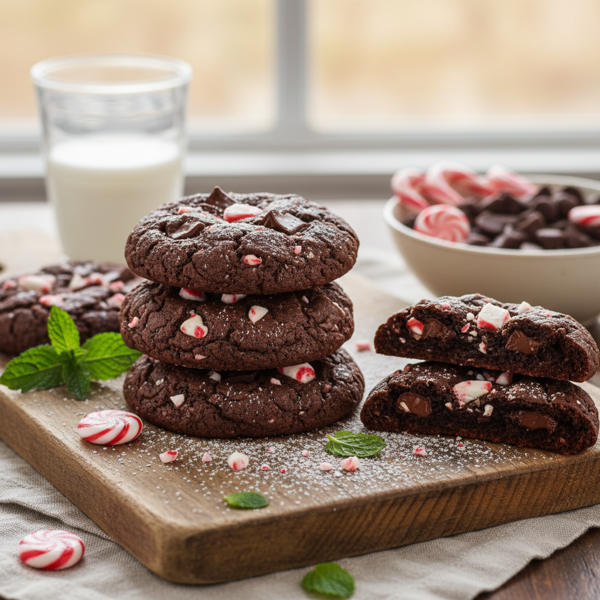 Decadent Peppermint Chocolate Cookies recipe