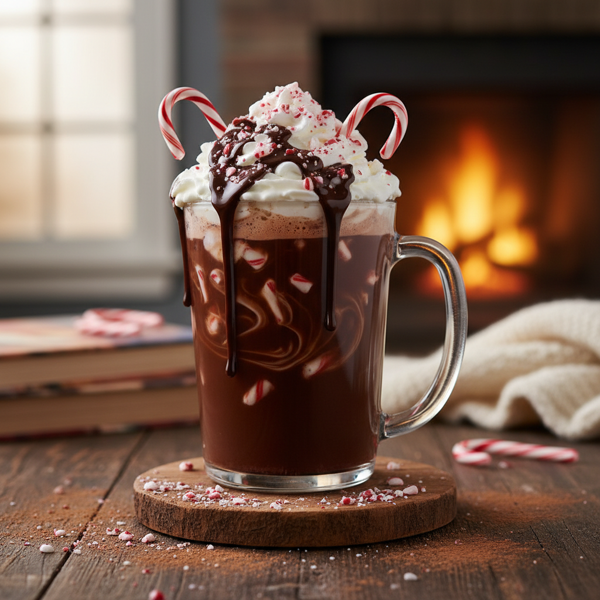 Decadent Peppermint Hot Chocolate with Fluffy Whipped Cream recipe