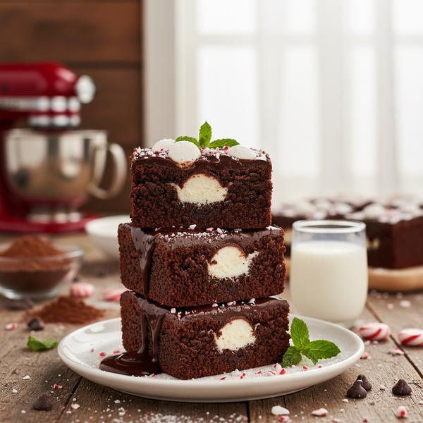 Decadent Peppermint Patty Fudge Brownies recipe