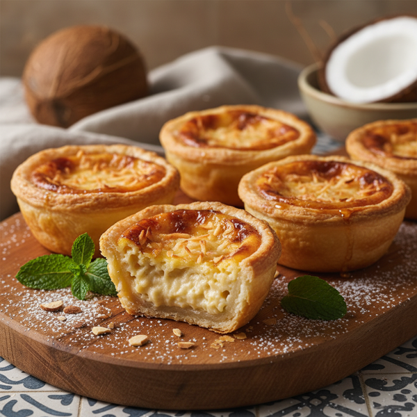 Decadent Portuguese Coconut Custard Tarts recipe