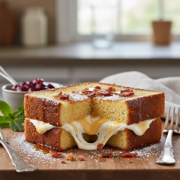 Decadent Poundcake Grilled Cheese recipe