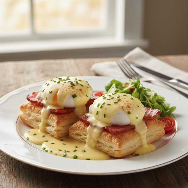Decadent Puff Pastry Eggs Benedict recipe