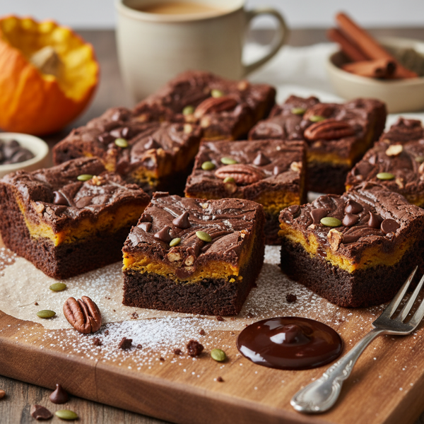 Decadent Pumpkin Chocolate Swirl Brownies recipe
