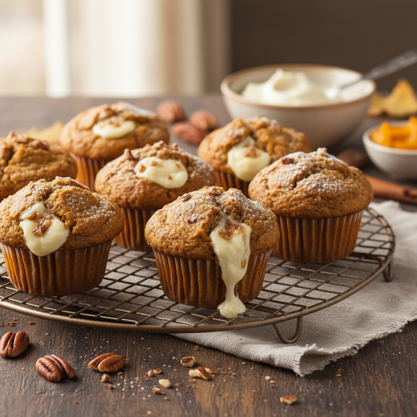 Decadent Pumpkin Cream Cheese Muffins recipe