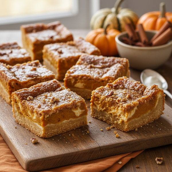 Decadent Pumpkin Cream Chess Bars recipe