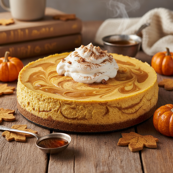 Decadent Pumpkin Swirl Cheesecake recipe