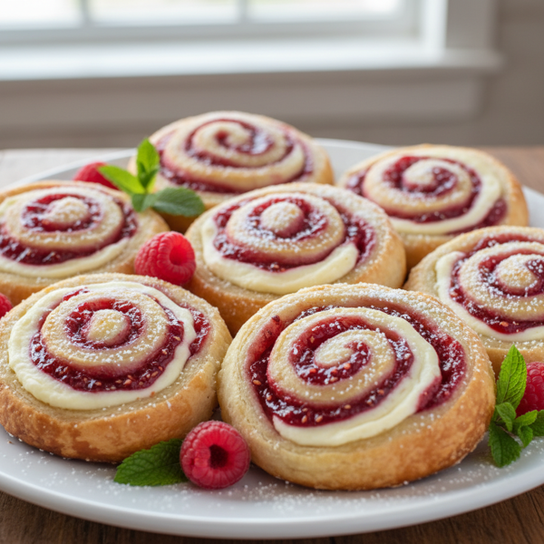 Decadent Raspberry Cream Cheese Pinwheels recipe