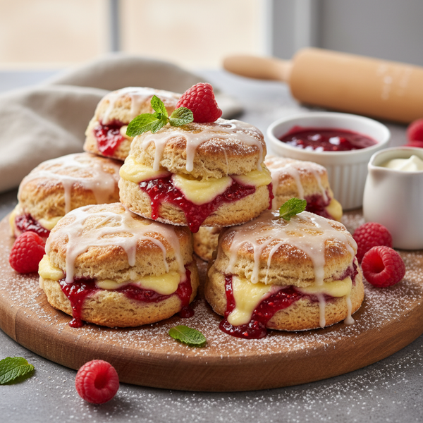 Decadent Raspberry Custard Scones recipe