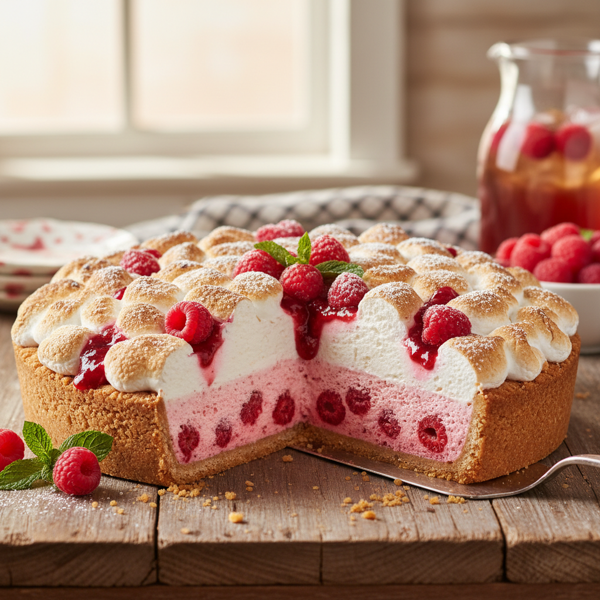 Decadent Raspberry Mallow Delight Pie recipe