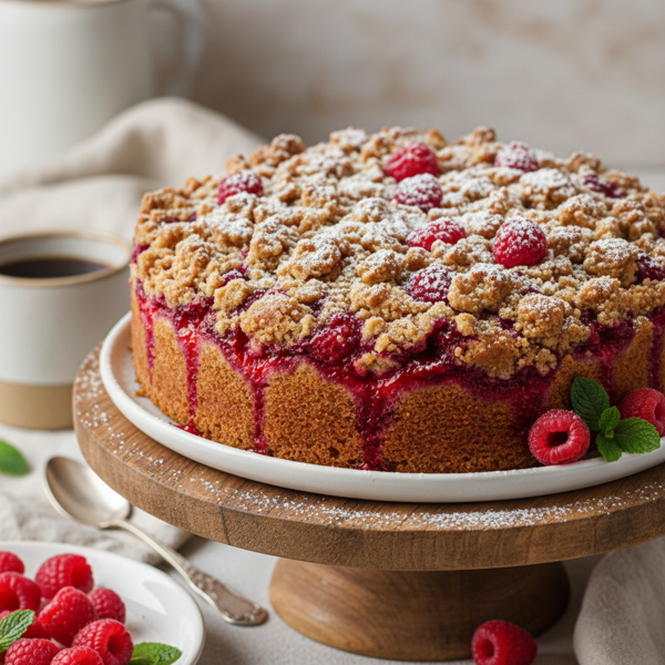 Decadent Raspberry Streusel Coffee Cake recipe