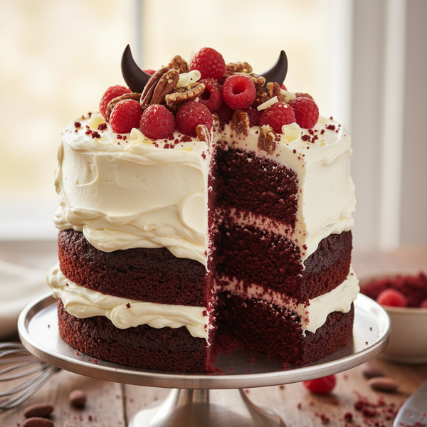 Decadent Red Velvet Devil's Food Cake recipe