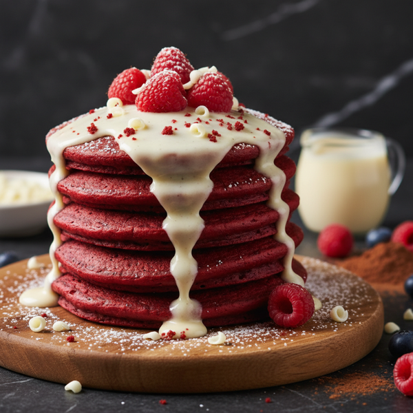 Decadent Red Velvet Pancakes recipe