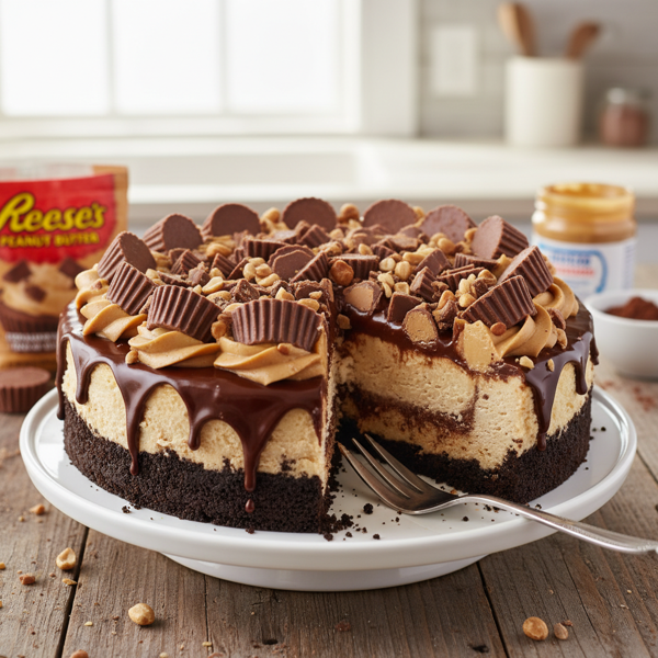 Decadent Reese's Peanut Butter Cup Cheesecake recipe