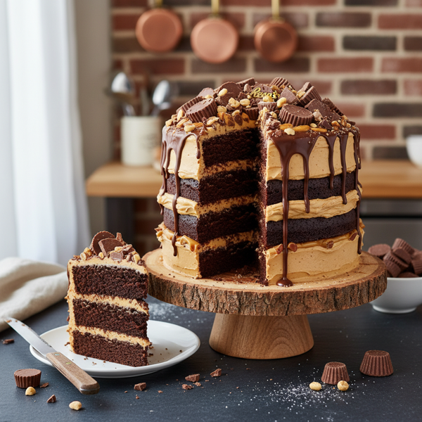 Decadent Reese's Peanut Butter Cup Layer Cake recipe