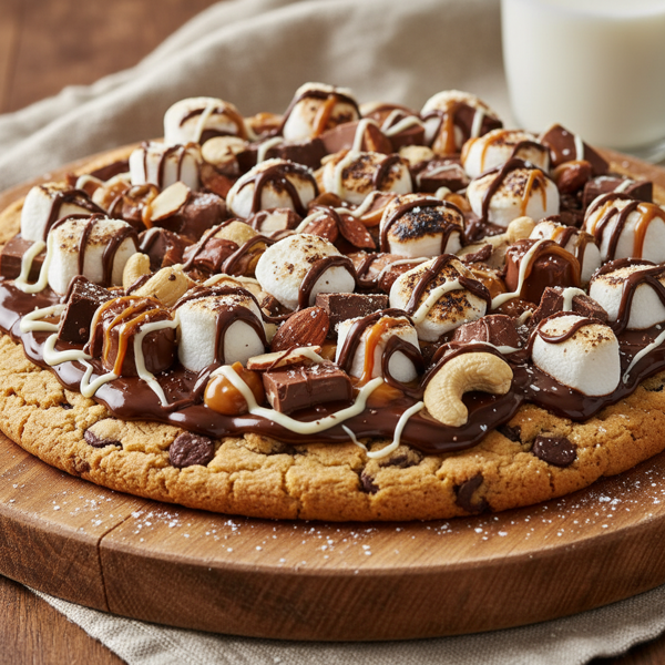 Decadent Rocky Road Cookie Pizza Delight recipe