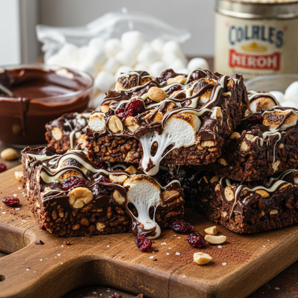 Decadent Rocky Road Crunch Bars recipe