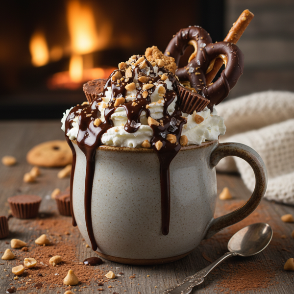 Decadent Salted Peanut Butter Hot Chocolate recipe