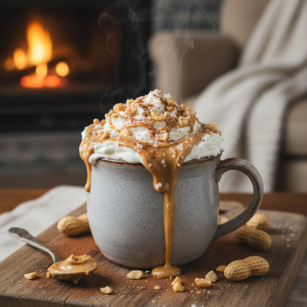 Decadent Salted Peanut Butter Hot Chocolate Delight recipe