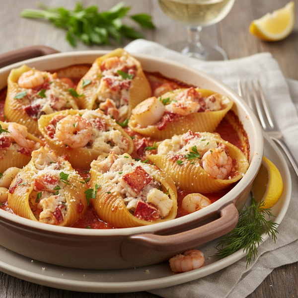 Decadent Seafood-Stuffed Pasta Shells recipe