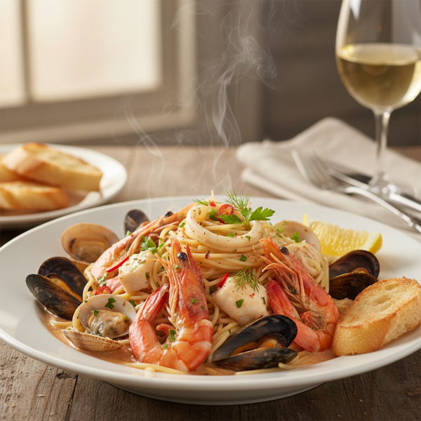 Decadent Seafood Angel Hair Delight recipe