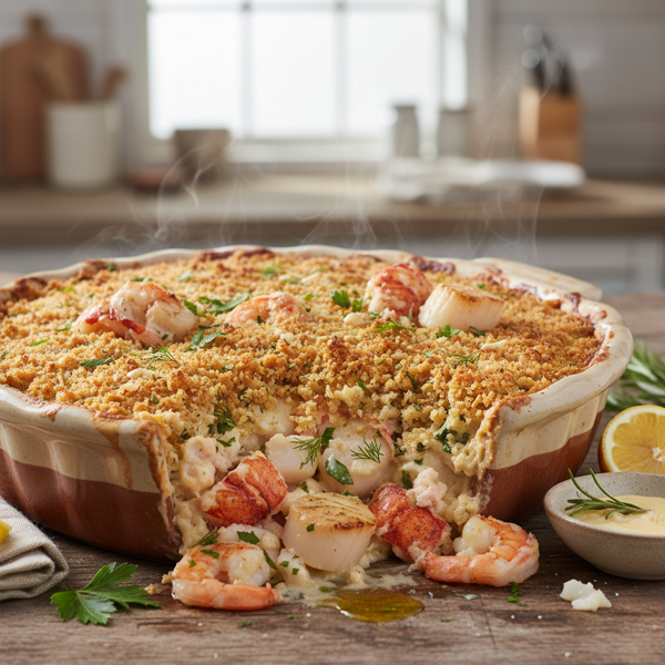 Decadent Seafood Delight Casserole recipe