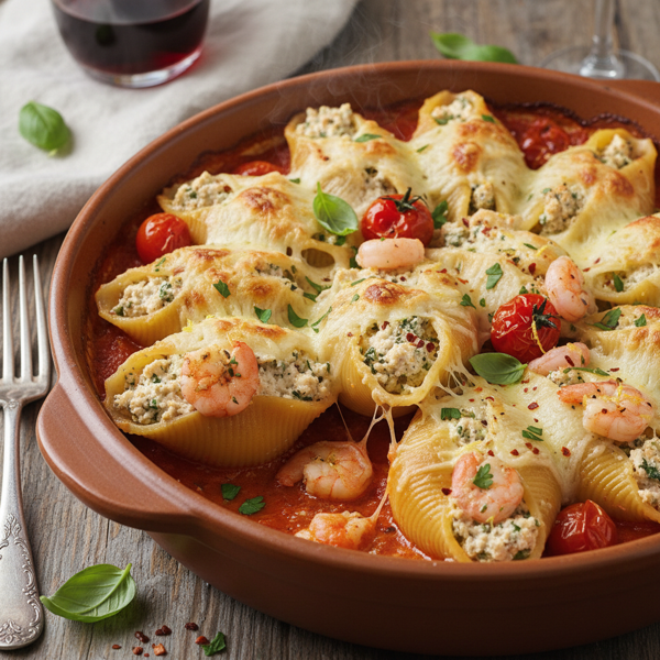 Decadent Shrimp and Ricotta-Stuffed Jumbo Shells recipe