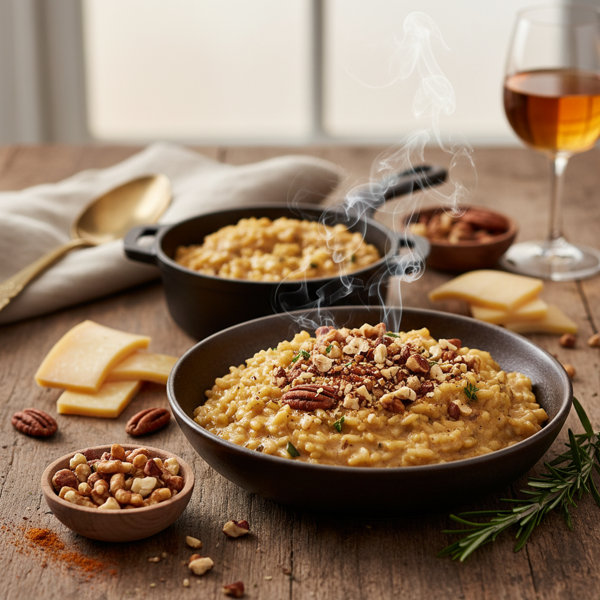 Decadent Smoky Gouda Risotto with Crunchy Nuts recipe