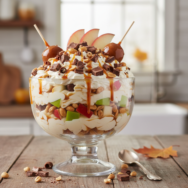 Decadent Snicker Caramel Apple Salad recipe