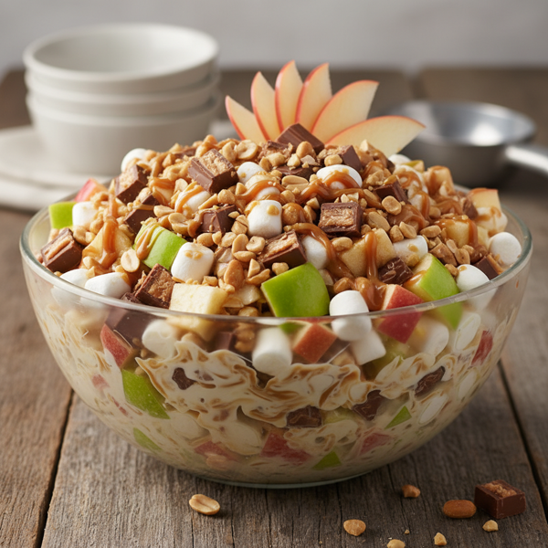 Decadent Snickers Apple Salad recipe