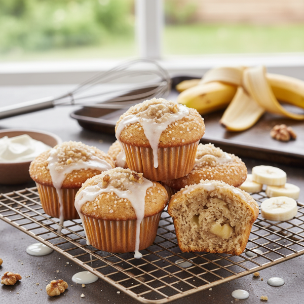 Decadent Sour Cream Banana Muffins recipe