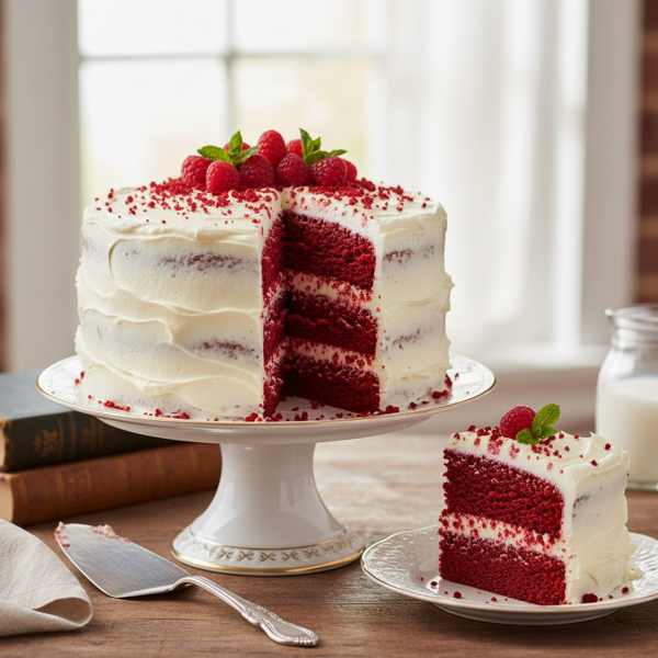Decadent Sour Cream Red Velvet Cake recipe
