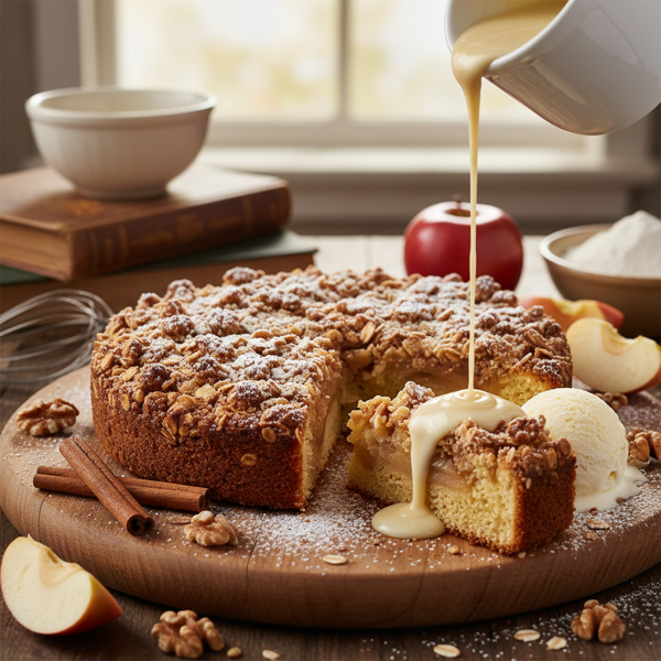 Decadent Sourdough Apple Crumble Cake recipe