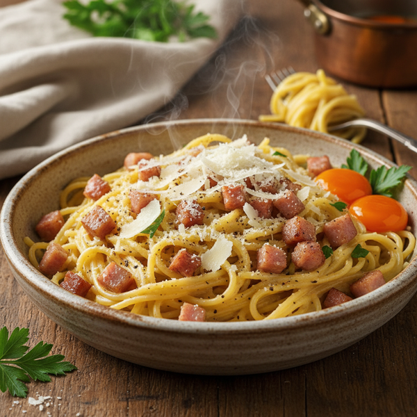 Decadent Spaghetti Carbonara with Pancetta recipe