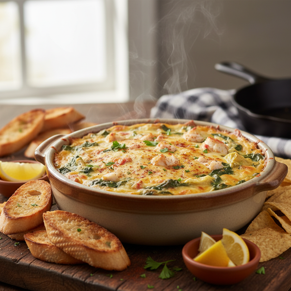 Decadent Spinach Artichoke Crab Dip recipe