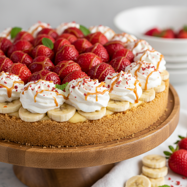 Decadent Strawberry Banana Cream Pie recipe