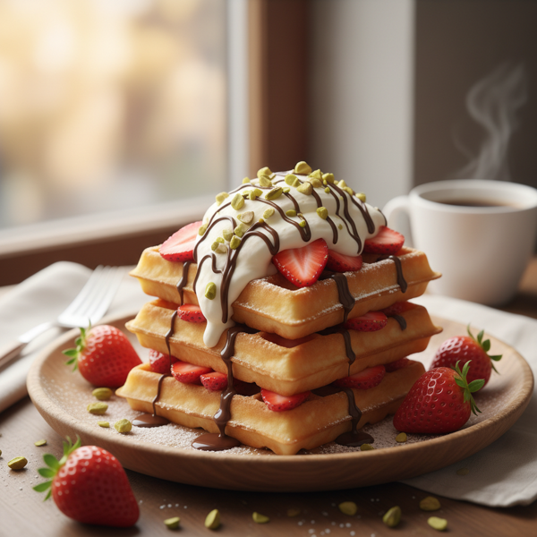 Decadent Strawberry Bliss Belgian Waffles recipe