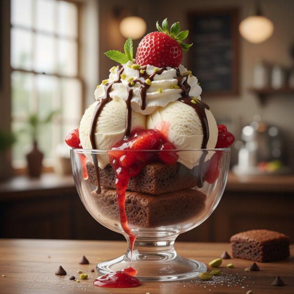 Decadent Strawberry Brownie Sundae Delight recipe