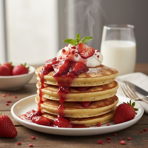 Decadent Strawberry Buttermilk Pancakes recipe