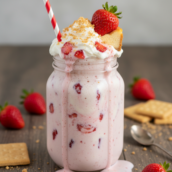 Decadent Strawberry Cheesecake Milkshake recipe