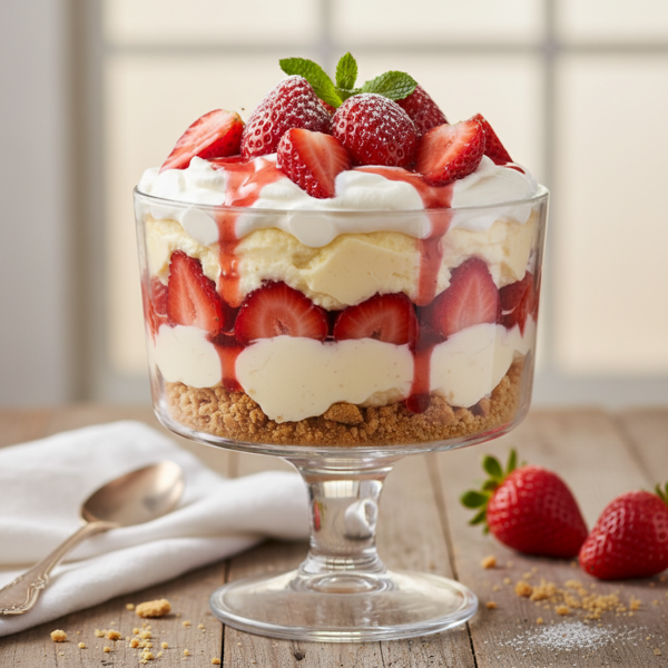 Decadent Strawberry Cheesecake Trifle Delight recipe