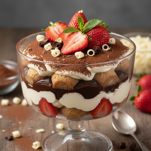 Decadent Strawberry Chocolate Tiramisu Delight recipe