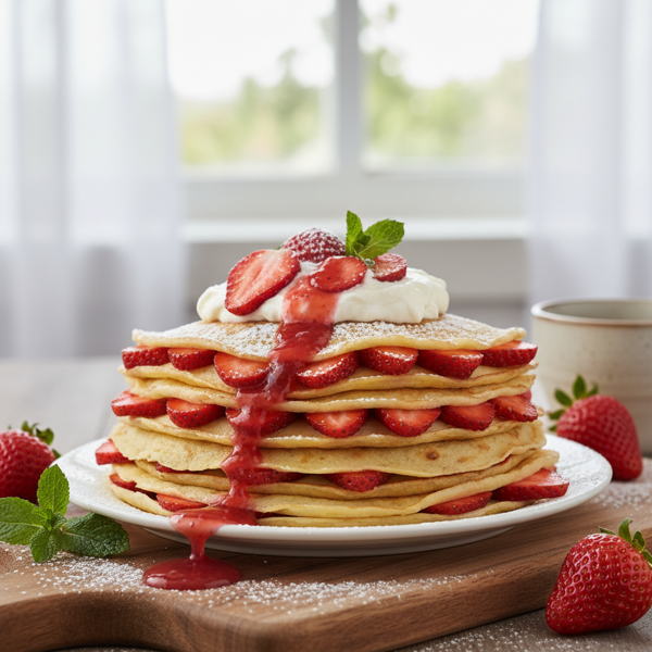 Decadent Strawberry Cream Crepes recipe