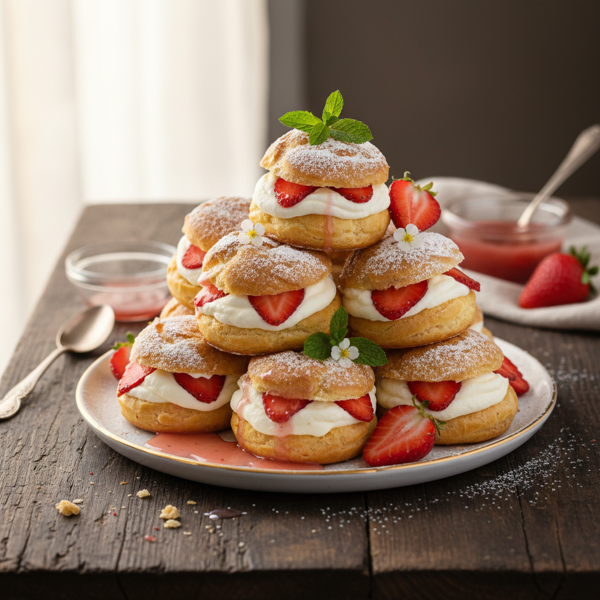 Decadent Strawberry Cream Puffs recipe
