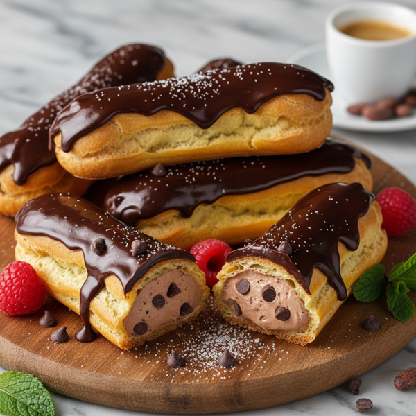 Decadent Sugar-Free Chocolate Eclairs recipe