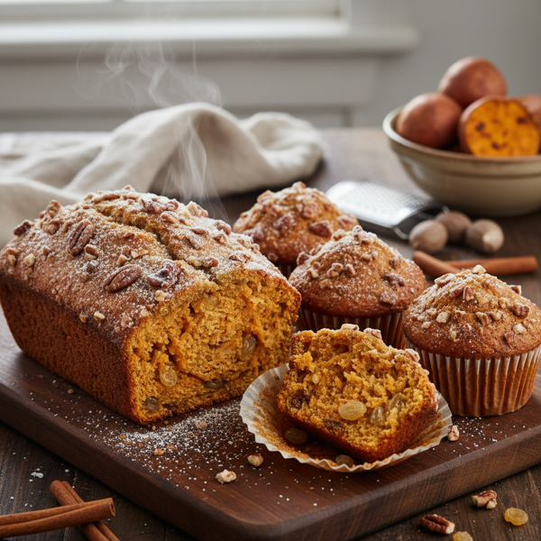 Decadent Sweet Potato Bread & Muffins recipe